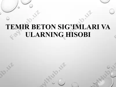 temir beton sig’imlari va ularning hisobi — PPTX