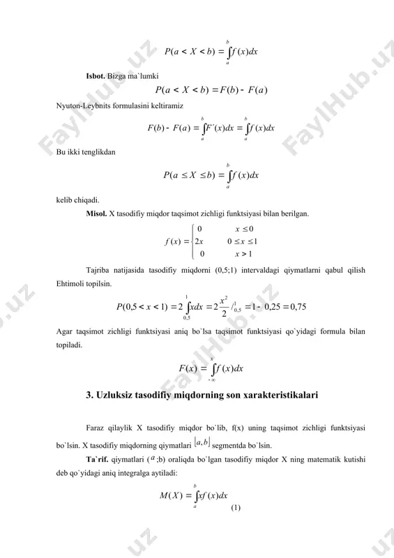 uzluksiz tasodifiy miqdorlar - Page 4