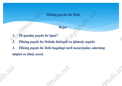 tilning paydo bo'lishi — PPTX
