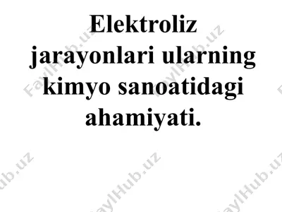 elektroliz — PPTX