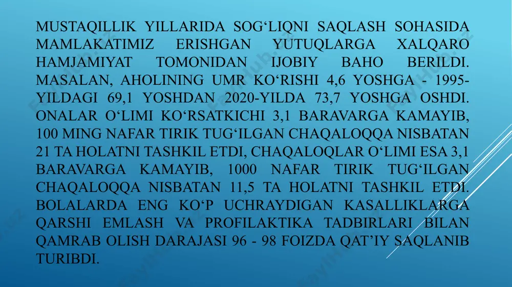 — 1034), abulxayr ibn hammor (941 — 1048), abu saxl iso ibn yahyo al-masihiy (970—1011), abu rayhon al beruniy, abu ali ibn sino, abu ahmad ibn miskavayh (1030 y. v. e.) va boshqalar faoliyat ko‘rsatgan ibn sino jahon fani taraqqiyotiga ulkan hissa qo‘shgan ensiklopedik olim hisoblanadi. buyuk alloma ibn sino jahon fani tarixida qomusiy olim sifatida tan olingan, chunki u o‘z davridagi mavjud fanlarning qariyb barchasi bilan shug‘ullangan va ularga oid asarlar yozgan. turli manbalarda uning 450 dan ortiq asar yozganligi qayd etilgan, lekin bizgacha 242 tasi yetib kelgan. shulardan, 80 tasi falsafaga, 43 tasi tabobatga oid bo‘lib qolganlari mantiq, psixologiya, tabbiyot, astronomiya, matematika, musiqa, kimyo, axloq, adabiyot va tilshunoslikka bag‘ishlangan ayniqsa, uning tibbiyot va falsafaga oid kitoblari jahonning ko‘pgina tillariga tarjima etilib, asrlar davomida qayta-qayta nashr qilib kelinmoqda. sharq mamlakatlarida «shayx-ar-rais» («donishmandlar sardori») nomi bilan, g‘arbda esa «avitsenna» sifatida mashhur bo‘ladi. buyuk alloma tomonidan yaratilgan «tib qonunlari» asari yevropa …