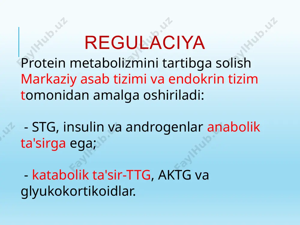 qusish; - meteorizm; - diareya; - kabzıyat. oziq-ovqat allergiyasini keltirib chiqarishi mumkin: 1. ko'krak oziqlantirishdan sun'iy oziqlantirishga erta o'tkazish; 2. yuqori alergik mahsulotlardan foydalanish: - bug'doy va javdar; - tuxum; - baliq, ikra va dengiz mahsulotlari; - qizil va to'q sariq rangli, sabzavotlar va mevalar; - kakao, asal; - yong'oq; - sigir suti; - soya. aminoatsidopatiyalar - patogenezida zarur ferment yetishmovchiligi tufayli oqsil almashinuvi noto‘g‘ri bo‘lgan tug‘ma kasalliklar guruhi. ko‘pgina kasalliklarda hayotning birinchi haftalaridan boshlab bolalarda namoyon bo‘ladigan ter, siydik maxsus hidi bilan ajralib turadi. bu belgi patognomonik hisoblanadi. masalan: fenilketonuriya-sichqon hidi, mog‘or; leysinoz-terlagan oyoqlarni hidi; glitsinoz – aseton hidi ; gipermetionemiya- baliq hidi, achchiq yog‘; “klyon” sirop kasalligi -kuygan shakar klyon siropi hidi. aminoatsidopatiyalarning klinik ko‘rinishlari va oqibatlari: neyropsixik rivojlanishni keskin buzilishi (ko‘pincha aqliy zaiflik oligofreniya); mushaklarning gipertonusi va gipotonusi; tutqanoq (talvasa) sindromi; ko‘rishni , nutqni buzilishi va boshqalar. uglevodlar 3 ta katta guruhga bo‘linadi: monosaharidlar; oligosaharidlar; polisaharidlar uglevodlarning …