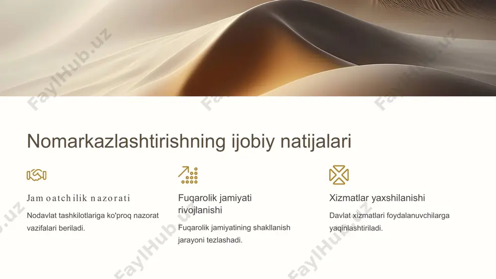 . 2 investitsiyalar jalb qilish xorijiy investitsiyalarni keng jalb qilishda yordam berish. 3 axborot xizmatlari tarkibiga kiruvchi korxona va tashkilotlarga axborot xizmatlari ko'rsatish. xo'jalik birlashmalarining aso siy vaz ifa la r i (3 ) kad r lar tay y o r lash soha uchun zarur bo'lgan mutaxassislarni tayyorlash va malakasini oshirish. qayta tayyorlash mavjud kadrlarni yangi texnologiyalar va zamonaviy talablarga moslash. malaka oshirish xodimlarning bilim va ko'nikmalarini muntazam ravishda yangilab borish. iqtisodiyotni ma'muriy - h u q u q iy ta r t ib ga so lish u su lla r i (1) m a'm u r iy h u q u q ijo d ko r ligi normativ hujjatlarni qabul qilish. ma'muriy rejimlarni o'rnatish iqtisodiy faoliyatni tartibga soluvchi rejimlarni joriy etish. ruxsat berish ma'lum faoliyat turlarini amalga oshirish uchun ruxsatnomalar berish. litsenziyalash maxsus ruxsatnoma talab qilinadigan faoliyat turlarini litsenziyalash. iqtisodiyotni ma'muriy - h u q u q iy ta …