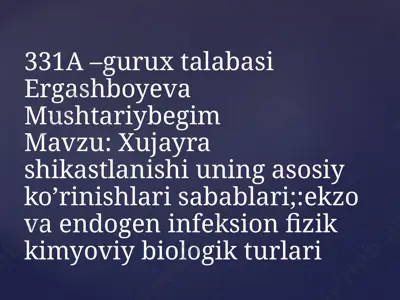 hujayra shikastlanishi — PPTX