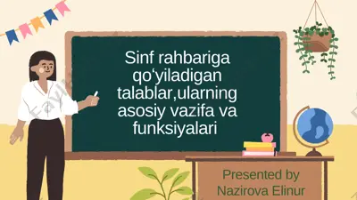 sinf rahbariga qo'yiladigan talablar — PDF