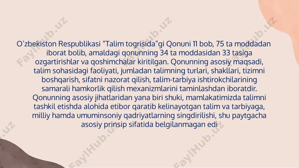 sida kadrlar tayyorlash mamlakatda ayni paytda 210 ta otmlar faoliyat yuritadi. ulardan: davlat otmlari soni: 115 ta nodavlat otmlar soni: 65 ta xorijiy otmlar – 30 ta talabalar soni – 1 029 522 nafar shundan: erkaklar – 537 700 ayollar – 492 580 (foizda 54% – 46%) e’tiboringiz uchun rahmat image1.png image2.png image6.png image5.png image8.png image3.png image7.png image9.png image10.png image4.png