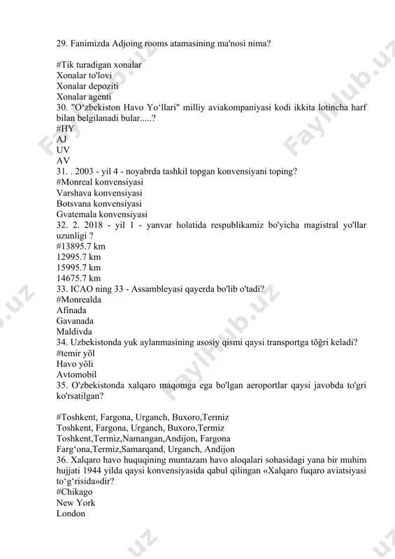 turizmda transport test savollari - Page 5