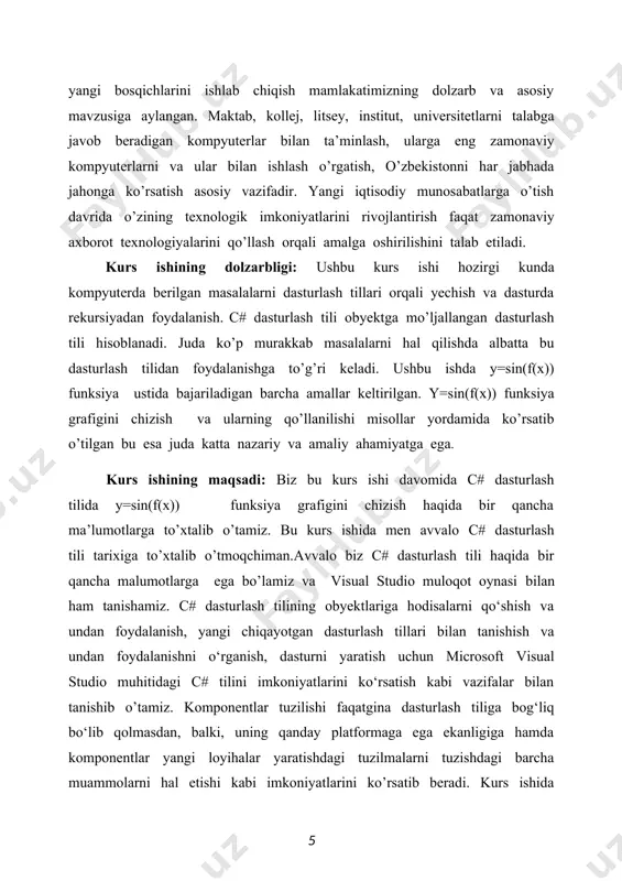 ashni o'rganish yo'llari haqida suhbatlashamiz. kompyuter dunyosida ko'plab dasturlash tillari mavjud bo'lib, dasturlash va unga qiziquvchilar soni ortib bormoqda. bir xil turdagi ishni bajaradigan dasturlarni basic, pascal, c# va boshqa tillarda yozish mumkin. pascal, fortran va kobol tillari universal tillar hisoblanadi, c# va assembler tillari mashina tiliga ancha yaqin tillar bo'lib, quyi yoki o'rta darajali tillardir. hozirda amaliy dasturlar, asosan, visual c++, c#, borland delphi, borland c++, java, phyhon kabi tillarda tuziladi. c# dasturi 90-yillarning oxirida ishlab chiqilib, microsoft. net ning bir qismiga aylandi. al`fa versiya sifatida 2000 yildan boshlab ishlatila boshladi. c # bosh arxitektori butun dunyo dasturchilari ichida birinchilar qatorida turgan va butun dunyo tomonidan tan olingan anders hejlsberg bo`ldi. uning 1980 yillarda chiqarilgan turbo paskal dasturi orqali ham tanishimiz mumkin. ko'p ishlatiladigan dasturlash tillariga biz hozir biladigan va ishlatadigan tillarning barchasi kiradi. ular insonga "tushunarli" tilda yoziladi. ingliz tilini yaxshi biluvchilar programma kodini qiynalmasdan tushunishlari mumkin. bu …