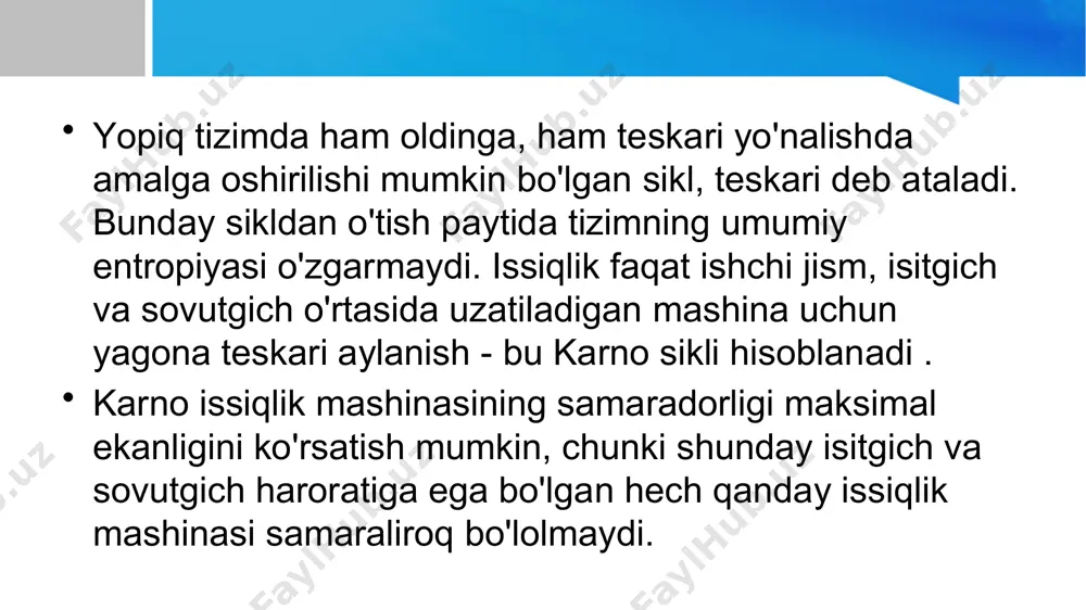 issiqlik-kuch bugʻ sikllari. karno va renkin sikllarini taqqoslash - Page 5
