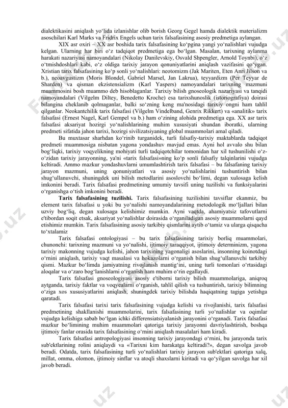 mos keladi: teologik bosqich (u qadimgi davr va ilk o‘rta asrlarni qamrab oladi va xiii asrda tugaydi), metafizik bosqich (xiv-xviii asrlar) va pozitiv bosqich (xix asrda boshlanadi). g.spenser. sotsiologiyada organik yo‘nalish asoschisi gerbert spenser (1820-1903) jamiyatga individlar birlashmasi sifatida yondashadi. uning fikricha, mazkur individlarning rivojlanishidagi farqlar jamiyat evolyusiyasining dastlabki shartlari hisoblanadi. jumladan, ibtidoiy qabilalar rivojlanishda oqsaganini spenser ularning qobiliyatlari rivojlanish darajasining pastligi bilan tushuntiradi. eng moslashuvchan jamiyatlarning yashash uchun kurashini ijtimoiy taraqqiyotning asosiy qonuni deb hisoblaydi. u iqlim, tabiiy sharoitning ijtimoiy jarayonlarga ta'sirini o‘rgangan. spenser yaratgan ta'limotni keyinchalik sotsiologiyadagi geografik oqimlarning vakillari rivojlantirgan. e.dyurkgeym. e.dyurkgeym (1858-1917), jamiyatni tushunishni qadriyatlar tizimi bilan bog‘lagan, faqat shu yo‘l bilan tarixni uning o‘ziga xos xususiyatiga muvofiq tarzda o‘rganish mumkin, deb hisoblagan. e.dyurkgeym ham qadriyatlarni jamiyat tuzilishini belgilovchi muhim omil deb bilgan. jamiyat tuzilmasini o‘rganishga nisbatan u strukturaviy funksionalizm nuqtai nazaridan yondashgan. jamiyat borliqning alohida sohasi bo‘lib, u o‘z qonunlariga muvofiq rivojlanadi. noijtimoiy xususiyatga ega …