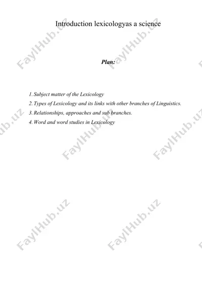 introduction lexicologyas a science — DOC