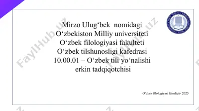 o‘lmas umarbekov asarlari tilining sotsiopragmatik aspekti — PPTX