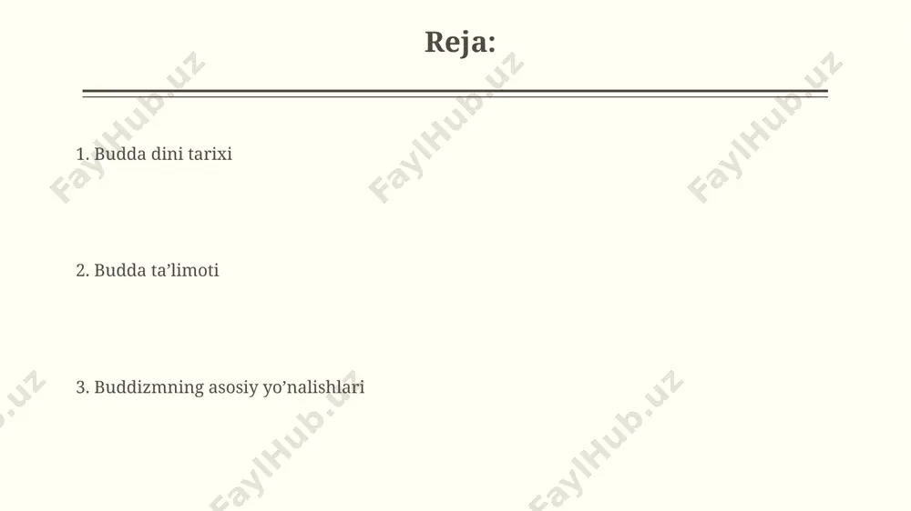 sinxretizmning rivojlanishiga olib keldi, bu esa buxoro va samarqand kabi shaharlarda koʻplab ibodatxonalarning qurilishiga sabab boʻldi. mahayana buddizmi hindistondan tibetga, keyin esa nepal va butun markaziy osiyoda tarqalgan vajrayana buddizmi mahayana an’analarining murakkab tantrali shakllarini o‘z ichiga oladi, unda 100 dan ortiq tantra matnlari mavjud. mahayana buddizmining 8-asrda xitoyda keng tarqalishi, chan (zen) maktabi kabi yangi ta’limotlarning shakllanishiga va butun sharqiy osiyoga tarqalishiga sabab bo‘ldi. buddist san'ati va me'morchiligi gandhāra san'ati, milodiy 1-5-asrlarda hozirgi pokiston va afg'oniston hududlarida gullab-yashnagan bo'lib, greko-buddist uslubidagi haykallar va relyeflar bilan mashhur edi. tibetdagi 11-asrga oid buddist monastirlarining murakkab arxitekturasi, 3000 dan ortiq xonadan iborat bo'lib, budda ta'limotining saqlanishi va tarqalishiga xizmat qilgan. toʻrt asosiy haqiqat будда таълимотининг асосий тўрт ҳақиқати (чатвари ария сачча) 2500 йилдан ортиқ вақтдан бери ҳиндистон ва жануби-шарқий осиё бўйлаб тарқалган. буддизмнинг "toʻrt asosiy haqiqat" таълимоти непалдаги лумбинида будданинг туғилишидан кейинги биринчи асрга тегишли. budda ta'limoti va jamiyat buddizmning mahayana va …