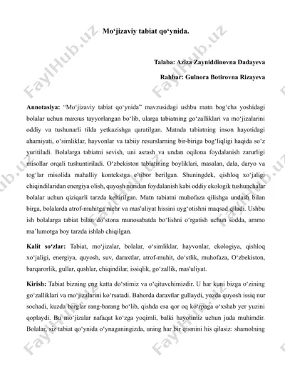 tabiatning mo‘jizasi — DOCX