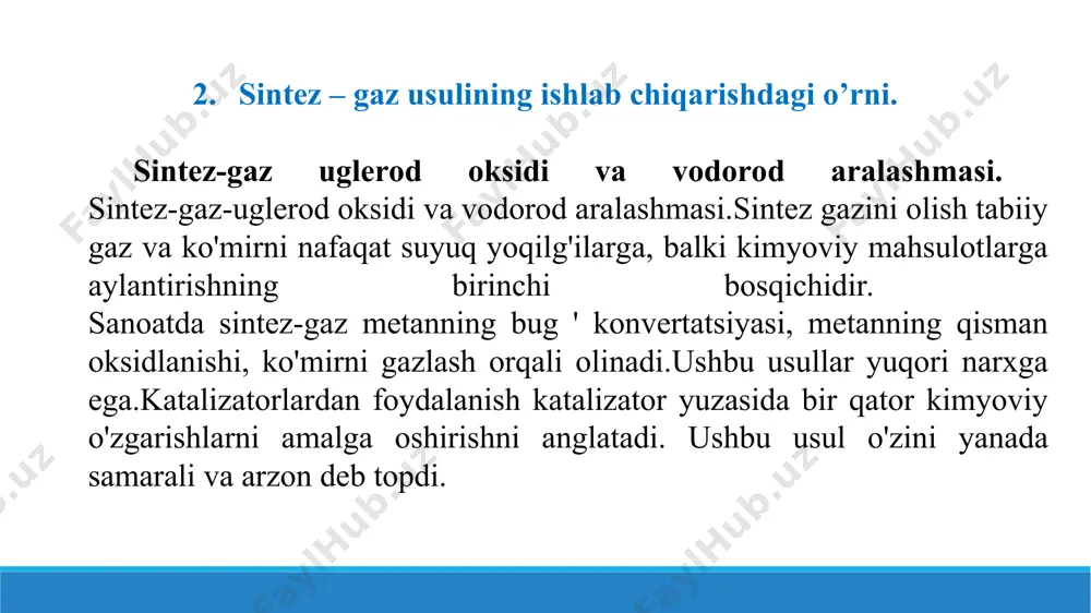 14. sintez gaz usulida olinadigan mahsulotlar. taqdimot 12 bet. - Page 4