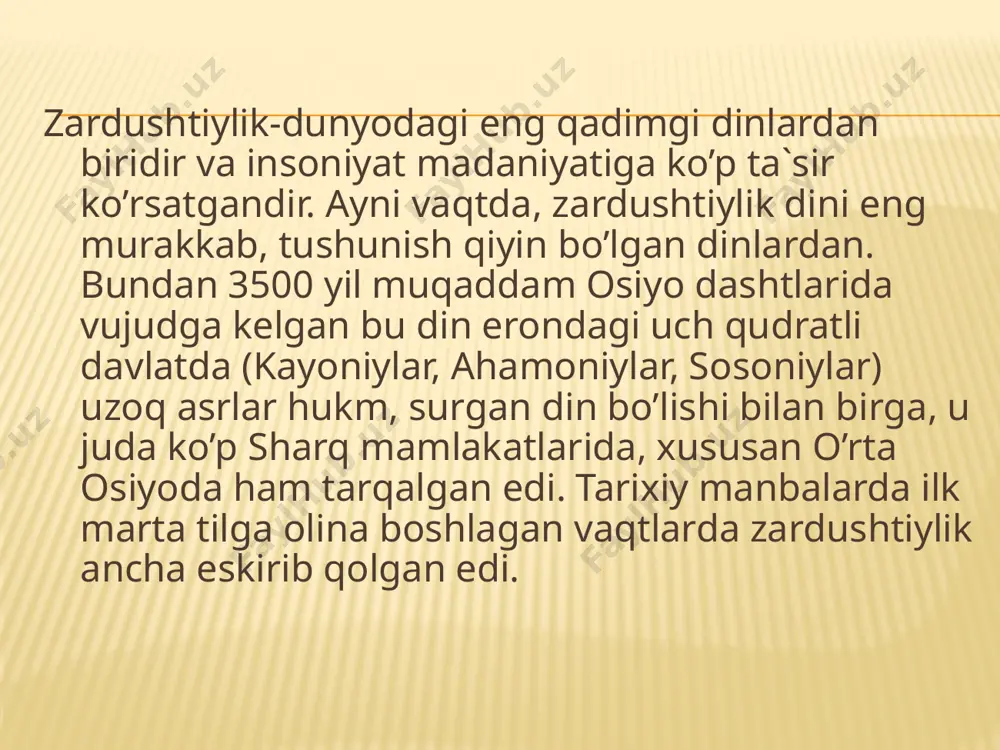 mufassal yoritgan plutarx (i-ii asrlar) bilan yustin (ii asr) esa uning o’rta osiyoga qilgan yurishlari haqida deyarli og’iz ochmaydilar. sitsiliyalik diodorning «tarixiy kutubxona» asarida (miloddan av­valgi 1 asr) ko’p o’rinlar yo’qolgan. bu asar 17 kitobdan iborat bo’lib, iskandarning amudaryo ortiga yurishi tasvirlangan boblarning faqat sarlavhalarigina saqlanib qolgan. o’rta osiyo xalqlarining arab xalifaligi tarkibiga kirishi arafasidagi va undan keyingi ahvoli haqida gap borganida so’zsiz arabcha, forscha va qadimgi turkiy-runiy yozuvlarga murojaat qilamiz. tarixda uch joydan o’rta osiyo xalqlari tarixiga doir hujjatlar arxivi topilgan: hozirgi turkmanistonning niso shahrida - parfiya davlati (miloddan avvalgi i asr) hujjatlari, tuproqqal`ada (iii asr) xorazm davlati hujjatlari, mug’ togida (samarqand) so’g’diyona hujjatlari (vii asr) topilgan. bundan tashqari, erlardan juda ko’plab epigrafik yodgorliklar toshdagi bitiklar, ro’zg’or buyumlari va san`at asarlari topilgan. o’rta osiyo tarixidan daliliy ashyolarga boy ma`lumotlarni o’rta asrda yashashgan muarrix tabariy asarlaridan, shu asarning bal`amiy tuzgan forscha-tojikcha nusxasidan, jahonshumul qomusiy olim beruniy asarlaridan topishimiz mumkin. arablar …