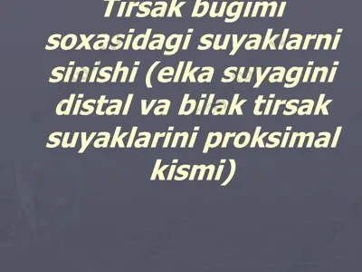 tirsak bugimi sinishi haqida ma'lumotlar — PDF
