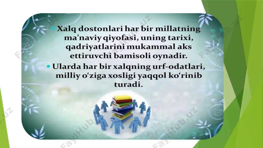 sr uning juda rivojlangan davri boʻlgan ? 6. dostondagi sheʼrlarda boʻgʻinlar sonining oz-koʻpligi sababini tushuntiring ? 7. yurtimizda dostonchilikni rivojlantirish, baxshilar ijodini qoʻllab-quvvatlash uchun nima ishlar qilinyapti ? 8. ishqiy -qahramonlik dostonlari deganda, qanday asarlarni tushunasiz ? 9. oʻzbek dostonlarining yakunlovchi qismiga xos xususiyat nima ? 10. ishqiy -sarguzasht va ishqiy-qahramonlik dostonlarining farqi nimada ekanligini tushuntiring ? image1.png image2.png image3.png image4.png image5.png image6.png image7.png image8.png image9.png image10.png image11.png image14.png image15.png /docprops/thumbnail.jpeg