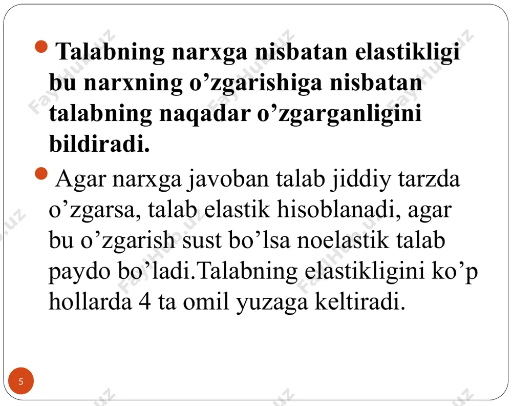 talab va taklif elastikligi - Page 5