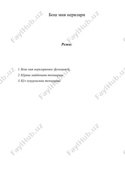 бош мия нервлaри — DOCX