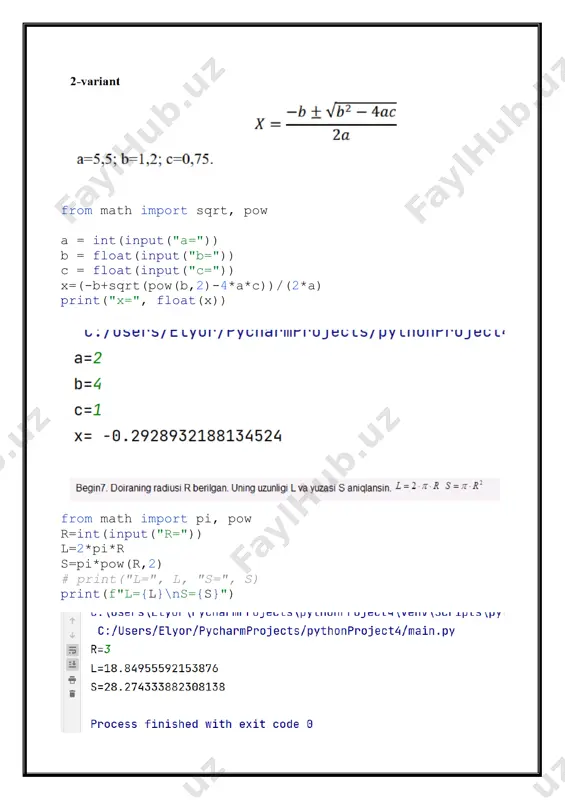 pythonda matematik amallar bilan ishlash - Page 3