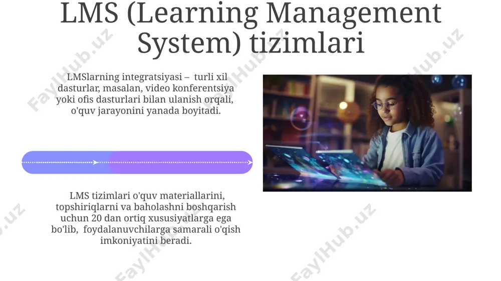 arni xavfsiz saqlash va ulardan istalgan joydan kirish imkonini beradi, bu esa resurslarni tejashga va samaradorlikni oshirishga yordam beradi. o'quv platformalari va lms (learning management system) kabi dasturiy ta'minotlar 1000 dan ortiq talaba va o'qituvchilar o'rtasidagi onlayn hamkorlikni ta'minlaydi, o'quv materiallarini boshqarish va baholashni soddalashtiradi. mobil operatsion tizimlar (android, ios) ios operatsion tizimi yuqori darajadagi xavfsizlik va foydalanuvchilar uchun intuitiv interfeys bilan mashhur bo'lib, taxminan 1,5 million dan ortiq ilovalar app store’da mavjud. android va ios platformalari o'rtasidagi asosiy farqlarga ularning dasturlash tillari (java/kotlin va swift), xavfsizlik siyosati va qurilmalar narx oralig'i kiradi. ta'lim texnologiyalarining kelajagi kengaytirilgan va virtual reallik texnologiyalari (xr) o'quv materiallarini jozibador va interaktiv qilib, 5 yildan keyin talabalarning 70% gacha ma'lumotlarni osonroq o'zlashtirishiga yordam beradi. ta'lim texnologiyalarining kelajagi ai va mashina o'rganishi orqali shaxsiylashtirilgan o'quv dasturlarini yaratishga, 10 yil ichida o'quv jarayonini 30% ga samaradorligini oshirishga yo'naltirilgan. chrome os operatsion tizimi chromebook'larning narxi pastligi va batareyaning …