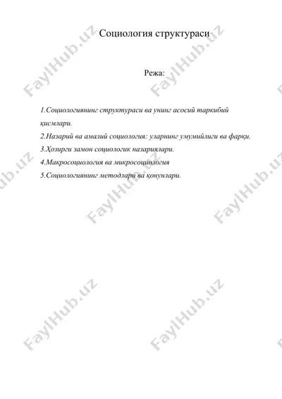 социология структураси — DOC