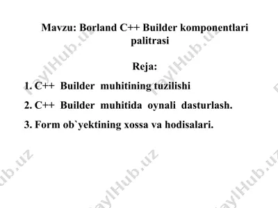 borland c++ builder komponentlari palitrasi — PPT