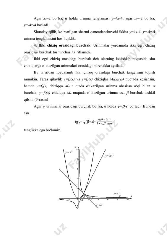 hosilaning geometrik va fizik ma’nolari. urinma va normal tenglamalari - Page 5