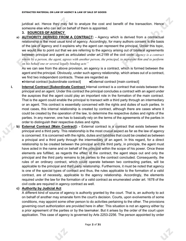 nt places at the same time can thus be solved by agency representation. c) the need to overcome limitations of knowledge and skill: - performing one or more activities may demand certain skills or knowledge. hence one may lack the required knowledge in performing a certain activity. hence, another individual who has the required skill may act on behalf of the person who has no such expertise in performing the duty. d) the need to represent legal person’s legal personality is given to non-living entities. thus, after acquiring the legal personality these entities will have the right to exercise all activities that a legal person can do. for instance, they can sue and be sued, administer property etc, to conclude a valid contract and to transact with 3rd parties etc. however, these entities don’t have mental capabilities to analyze the cost and benefit of their transaction because they don’t have …