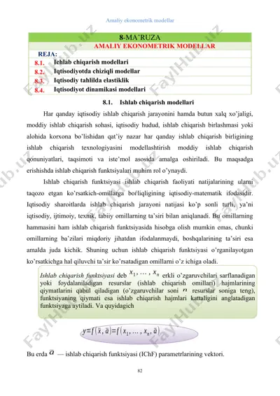 ishlab chiqarish modellari — DOCX