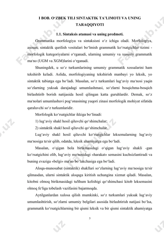 aksis, bir tomondan, tilshunoslikning eng asosiy va birlamchi tadqiq manbayi bo‘lsa, ikkinchi tomondan, u murakkab nutqiy birliklar bilan aloqador bo‘lganligi bois ko‘pincha tadqiqotchi diqqatidan chetda qolib keladi. chunki sintaktik qonun-qoidalarning bevosita voqelanishi bo‘lgan sintaktik hosilalarning tarkibiy qismlari, odatda, tilshunoslikning turli-turli bo‘limlardagi – fonemalar (tovush va harflar) fonetika/fonologiya/grafikada, morfemalar (qo‘shimcha va so‘zshakllar) morfemika va morfologiyada, leksemalar (so‘zlar) leksikologiya va semasiologiya va stilistikada – sistema sifatida o‘rganiladi va sintaksis ularning soyasida qolib ketadi; substansiya ayrim qismlarining ajratilgan tavsifi butunlikni yaxlit ko‘rishga monelik qiladi. asosiy sintaktik birliklar. so‘z birikmasi va gap sintaksisning asosiy birliklaridir. shunga ko‘ra, sintaksis uchga bo‘linadi; so‘z shakli sintaksisi: so‘z birikmasi sintaksisi; gap sintaksisi; so‘zlarning nutqda o‘zaro aloqaga kirishuvidan so‘z qo‘shilmalari vujudga keladi. so‘z qo‘shilmalarini ikki guruhga birlashtirish mumkin: gap (osmon tip-tiniq); so‘z birikmasi (tip-tiniq osmon); til jamiyatda aloqa qilish, axborot uzatish vositasi hisoblanadi. axborot uzatish esa gap orqali amalga oshiriladi. demak, gap fikr ifodalaydi. so‘z birikmasi fikr emas, balki …