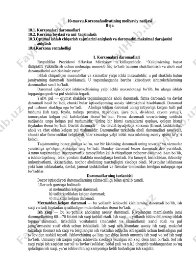 korxonafaoliyatining moliyaviy natijasi — PDF