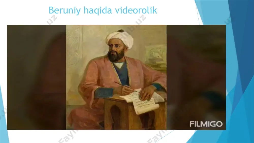 hda qatnashar, nihol ekisharkan... 3-savol hol-ahvol so‘raganlarga: «dam olib, hayot lazzatini totib ko‘rmoqdaman», – deb beruniy javob berar ekanlar. beruniy javobini qanday izohlaysiz.beruniy “hayot lazzatini”qanday ifodalab bergan deb o’ylaysiz. hayot lazzati mehnat jismoniy harakat tabiat qo’ynida ruhiy toliqishdan dam olish nihol ekish insonlar bilan muloqot yaratish 4-savol beruniy: «bir daqiqa vaqtni behuda o‘tkazganim,halok bo‘lganim», – der ekan. bir daqiqa vaqtni behuda o‘tkazganini nimaga tenglashtiradi? umrning zoya o’tganiga hayot qisqaligiga hiyonat qilish halok bo’lish 5-savol ziyorat qilib metall tishli qadimgi eng oddiy yog‘och yoki temir asbob. qo‘sh qo‘shishar ulov qo‘shib yer haydash omoch muqaddas joylarga, mozor va qabristonlarga borib sig‘inish hurmat yoki rasmiyat yuzasidan tabarruk kishilar huzuriga tashrif buyurib, holidan xabar olish; so’zlarning ma’nolarini toping. 6-savol matndagi ko‘chma ma’noda qo‘llangan so‘zlarni aniqlab ,izohlang. dam olib, hayot lazzatini totib ko‘rmoqdaman dam olib, rizqimni teryapman bir daqiqa vaqtni behuda o‘tkazganim,halok bo‘lganim 1-hikmat har bir olim o’z muhokamasida amaliyotga asoslanishi, o’z tadqiqotida aniq bo’lishi, …