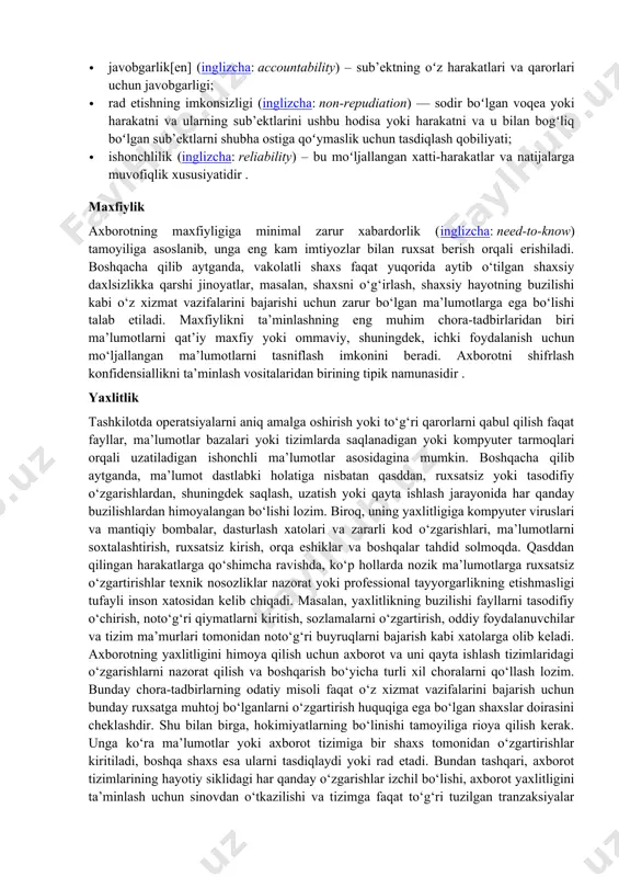 i identifikatorni oʻgʻirlash qurboni boʻlishadi. fishing (inglizcha: phishing) — maxfiy maʼlumotlarni (masalan, hisob, parol yoki kredit karta maʼlumotlari) olishga qaratilgan firibgarlik harakatlaridir. odatda, ular internet foydalanuvchisini har qanday tashkilotning (bank, internet-doʻkon, ijtimoiy tarmoq va h.k.) asl veb-saytidan ajratib boʻlmaydigan soxta veb-saytga jalb qilishga harakat qiladilar [13][14]. qoida tariqasida, bunday urinishlar tashkilot nomidan soxta veb-saytlarga havolalarni oʻz ichiga olgan soxta elektron pochta xabarlarini ommaviy yuborish orqali amalga oshiriladi. foydalanuvchi brauzerda bunday havolani ochib, oʻz hisob maʼlumotlarini kiritib firibgarlarning oʻljasiga aylanadi. 1964-yilda ingliz tiliga andoza:tr kiritilgan boʻlib, unda kimningdir shaxsiy maʼlumotlari (masalan, koʻpincha fishing yoʻli bilan olingan ism, bank hisobi yoki kredit karta raqami) firibgarlik va boshqa jinoyatlarni sodir etishda foydalaniladi. jinoyatchilar nomidan noqonuniy moliyaviy imtiyozlar, qarz olgan yoki boshqa jinoyatlarni sodir etgan shaxs koʻpincha ayblanuvchining oʻzi boʻlib qoladi va bu uning uchun jiddiy moliyaviy va huquqiy oqibatlarga olib kelishi mumkin. axborot xavfsizligi shaxsiy hayotga bevosita taʼsir qiladi va bu holat turli …