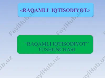 rakamli iqtisodiyot — PPTX