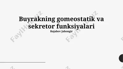buyrakning gomeostatik va sekretor funksiyalari — PPTX
