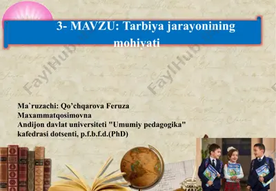 tarbiya jarayonining mohiyati — PPTX