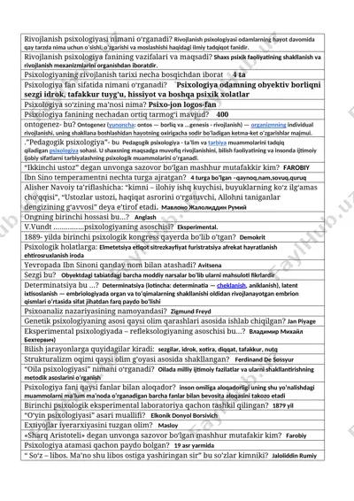 rivojlanish psixologiyasi — DOCX