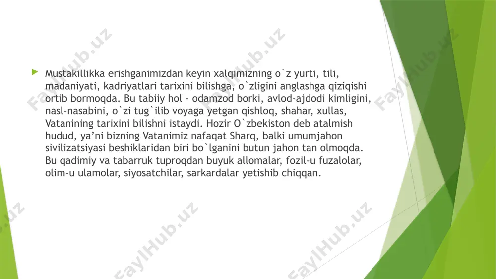 o'zbekiston tarixi fanidan tayyorlagan taqdimoti - Page 5