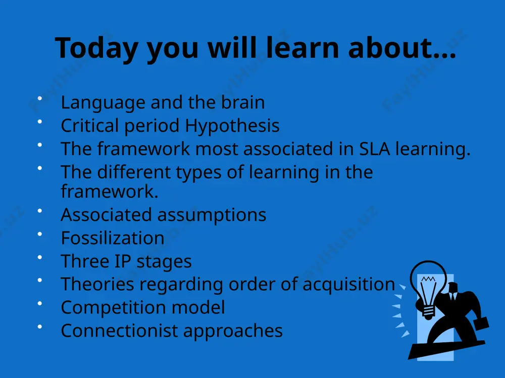 ns tone systems much lexical knowledge nonverbal (as babies’ cries) visuospatial information intonation nonliteral meaning and ambiguity many pragmatic abilities some lexical knowledge as i said before lateralization is when one side of the brain focuses in master specific activities. i have give you a list with different functions of the brain and i want you and your partner to find out to which side each function belongs .and paste the words to the right or left side of the brain. check your answers. the text tells us that it does not matter what type of language is being taught, the left hemisphere is specialize in language and that the acquisition of a new language is done trough the left side of our brain. 6 think and share how independent are the languages of multilingual speakers? how are multiple language structures organized in relation to one another in the brain? …