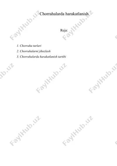 chorrahalarda harakatlanish — DOC