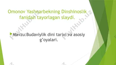 buddaviylik dinshinoslik — PPTX