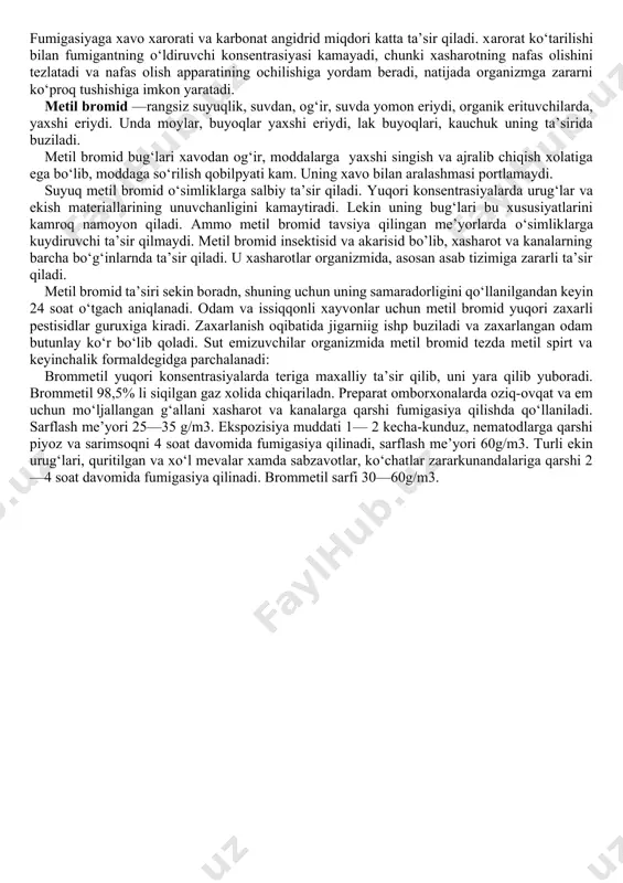 eksiya (infeksiya), yuqumsizlantirish — yuqumli kasalliklarni qoʻzgʻatuvchi mikroorganizmlar (bakteriyalar, viruslar va boshqalar)ni yoʻq qilish. keng maʼnodagi d.ga odam bilan hayvonlar uchun zararli hasharotlarni yoʻq qilish — dezinseksiya va zararli kemiruvchilarni yoʻq qilish — deratizatsiya ham kiradi. deratizatsiya (fransuzcha: deratisation —kemiruvchilarni qirish) — yuqumli kasalliklarni tarqatadigan hamda xalq xoʻjaligiga iqtisodiy zarar keltiradigan kemiruvchilarni qirish. profilaktik va qirib yoʻqotish tadbirlarini oʻz ichiga oladi. profilaktik tadbirlar zararkunanda kemiruvchilarning uya qurishi, ovqatlanishi hamda koʻpayishiga imkon beradigan sharoitlarni yoʻqotishga, turar joy, xoʻjalik binolarini, goʻsht korxonalari, goʻsht asraladigan muzxonalar, aralash yem korxonalari, elevator, tegirmon, omborxonalarni ular kirishidan himoya qilishga qaratilgan boʻladi. buning uchun don, un, sabzavot, goʻsht va boshqa mahsulotlarni kemiruvchilar tegmaydigan idishlarda saqlash; uy va hovlilarga, oziq-ovqat, yemxashak saqlanadigan binolarga kemiruvchilar kirmasligi uchun ularni doim ozoda tutish, qolgan ovqatlar solinadigan chelaklar va axlat yashiklarini oʻz vaqtida boʻshatib turish, teshik-tirqishlarni berkitib tashlash, havo kiradigan tuynuklarga metall toʻr tutish, podval derazalariga oyna solish va sim toʻr tutish …
