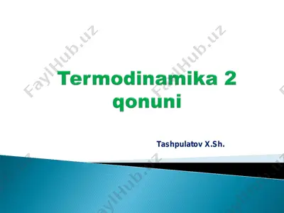 termodinamika asoslari — PDF