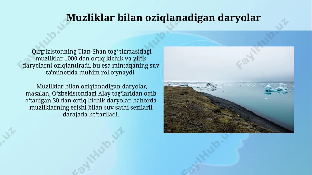 muzliklar bilan oziqlanadigan daryolar - Page 4