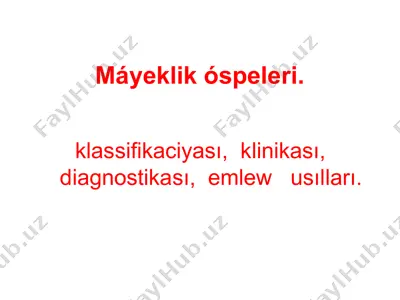 máyeklik kistaları — PPT