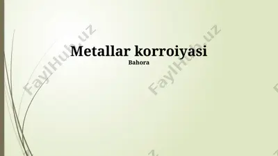metallar korroiyasi — PPTX