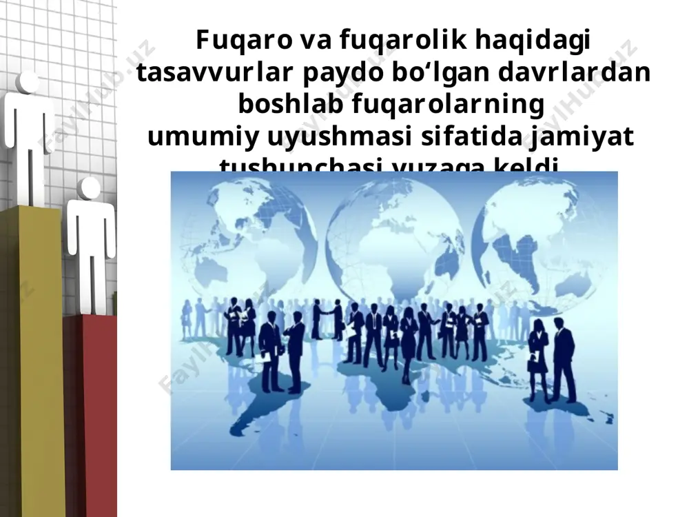 davlat ommaviy axborot vositalari, ijtimoiy qarama-qarshiliklarni qonun doirasida yеchish imkoniyatlari, aholi fikrini o‘rganish, shakllantirish va ifoda etish uchun shart-sharoitlarning mavjudligi. ma’naviy sohada: so‘z va fi kr erkinligi, vijdon erkinligi, ijodiy uyushmalarning mustaqilligi, ilmiy uyushmalarning mustaqilligi, ma’naviy tahdidlardan himoyalanganlikning ta’minlanganligi. fuqarolik jamiyati, davlatning tazyiqisiz, qonun doirasida vujudga kelgan muayyan kishilik jamiyatining ixtiyoriy o‘zini-o‘zi boshqarishi deb tushuniladi. o‘zbekistonda fuqarolik jamiyatining quyidagi belgilari mavjud: 1. siyosiy partiyalar va ijtimoiy-siyosiy harakatlar. 2. jamoat tuzilmalari. 3. nodavlat notijorat tashkilotlar. 4. ta’lim-tarbiya muassasalari. 5. diniy tashkilotlar. 6. milliy-madaniy markazlar. 7. jamoatchilik fikrini o‘rganish tashkilotlari. 8. oila hamda uning manfaatlarini aks ettiruvchi maxsus tashkilotlar. 9. fuqarolarning o‘zini-o‘zi boshqarish organlari. 10. ommaviy axborot vositalari. 11. demokratik saylov tizimi. o‘zbekistonda fuqarolarining o‘zini-o‘zi boshqarish tuzilmalari mavjud bo‘lib, bunda mahalla alohida ahamiyatga ega. yashash joyidagi milliy o‘zi ni-o‘zi boshqarishning o‘ziga xos modeli bo‘lgan mahalla, xalqimizning asriy an’analari va urf-odatlariga tayanib, muhim tashkiliy-iqtisodiy va tarbiyaviy funksiyalarni bajaradi. bag‘rikenglik va hamkorlikda ish olib …