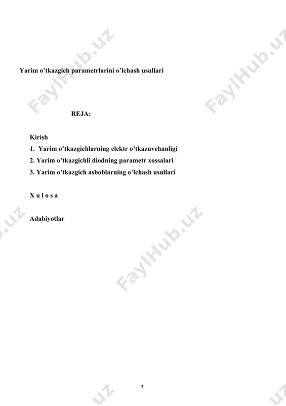 llarni qaysi moddalardan olinishi; ilmiyligi va ahamiyati: yarim o’tkazgichli materiallarni hozirgi zamon talablari asosida olish va uni taraqqiyotning muhim bosqichlarida ishlatishdan iborat . shu o’rinda birinchi prezidentimiz i.a.karimovning quyidagi so’zlarini keltirish joiz : ,, men yoshlarimizga, mening bolalarimga qarata, o’rganishdan hech qachon charchamanglar, deb aytmoqchiman. o’rganish, intilish hech qachon ayb sanalmaydi. nimanidir bilmasang, uni o’rganish zarur. avvalambor, endi hayotga kirib kelayotgan yoshlarga nima lozim? o’rganish, o’rganish va yana bir bor o’rganish kerak. kasb o’rgangan, ilm o’rgangan kishi, o’zbekona aytganda hech qachon kam bo’lmaydi. “ ,,agar biz o’z vaqtida uzoqni ko’zlab, katta umid bilan hayotga kirib kelayotgan yoshlarimizning chuqur bilim va kasb – hunar egallashi uchun zamin yaratmasak, ularni zamon talab qiladigan mutaxasis kadrlar etib tayyorlamasak, bugungi kunda, butun dunyoni qamrab olgan moliyaviy iqtisodiy inqiroz davrida yurtimizda tinchlikni saqlab, iqtisodiyotimizning barqaror o’sish sur’atlarini taminlashga, ayni shunday og’ir sharoitda xalqimiz hayotining tobora yuksalishiga erisha olarmidik. yo’q, albatta. “ shunday ekan biz yoshlar …